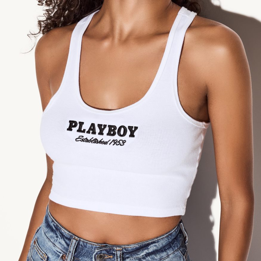 Playboy نحيف أنشئت في عام 1953 دبابة Racerback R820R1032 ملابس أبيض