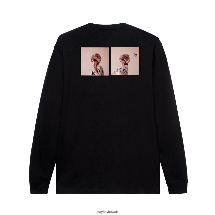 Playboy رجال يناير 1964 زميل اللعب شارون روجرز أرنب التزلج بأكمام طويلة R820R185 ملابس أسود