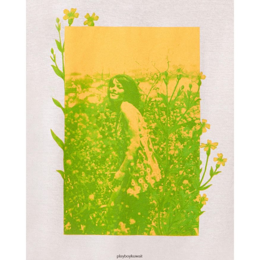 Playboy رجال أغسطس 1968، تي شيرت زميل اللعب، غيل أولسون، مزين بالزهور R820R305 ملابس إبداعي