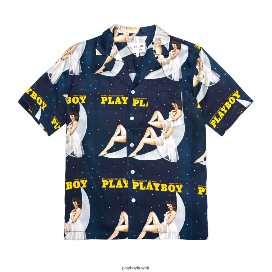 Playboy رجال قميص معسكر سوللاند ديسمبر 1973 R820R189 ملابس القوات البحرية