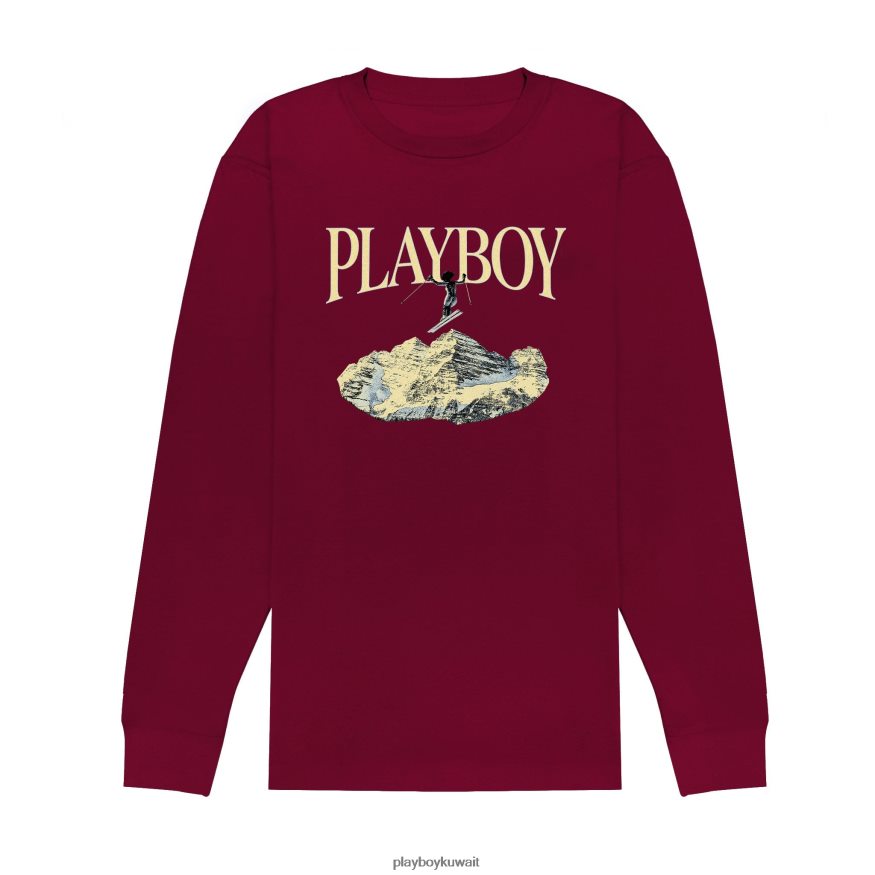 Playboy رجال التزلج بأكمام طويلة الفذ. هولي كوك من بنات الشتاء 1984 R820R106 ملابس كستنائي