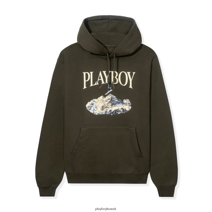 Playboy رجال هوديي التزلج الفذ. هولي كوك من بنات الشتاء 1984 R820R420 ملابس زيتون