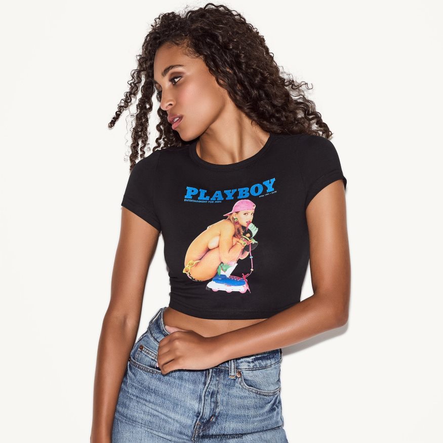 Playboy نحيف أبريل 1991 غطاء تي شيرت للأطفال R820R931 ملابس أسود