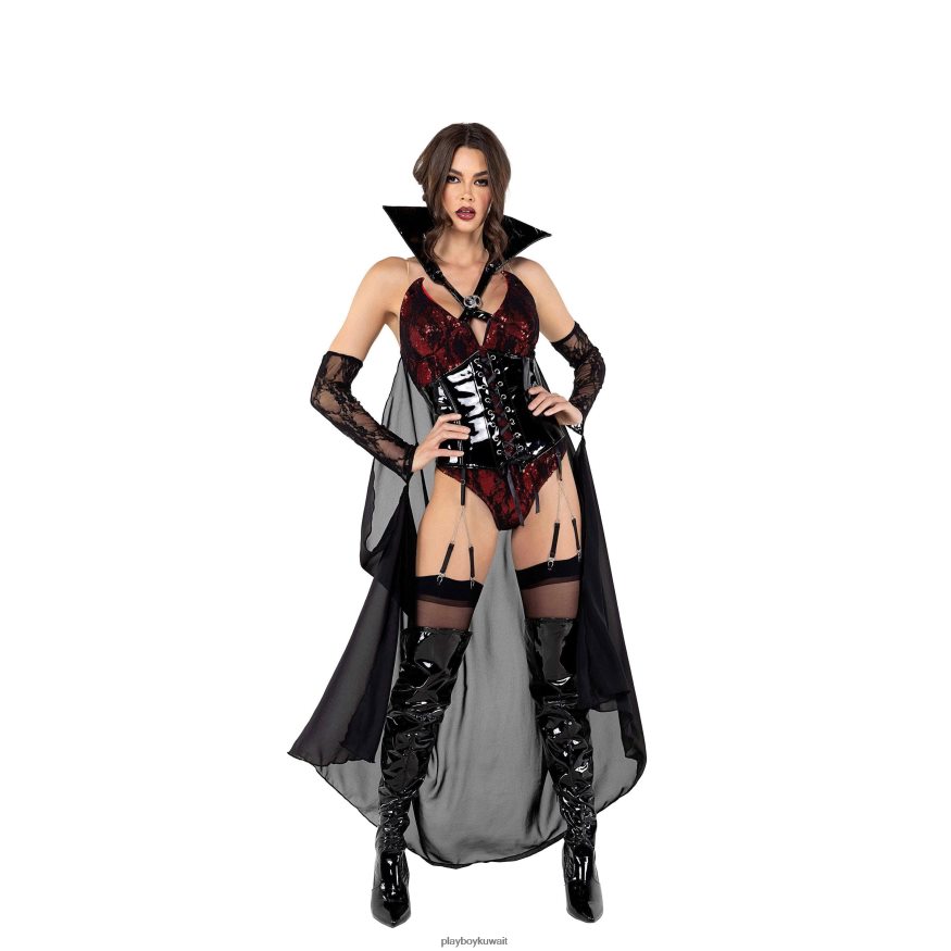 Playboy نحيف مصاص دماء - مجموعة 2 قطعة R820R1365 ملابس أسود أحمر