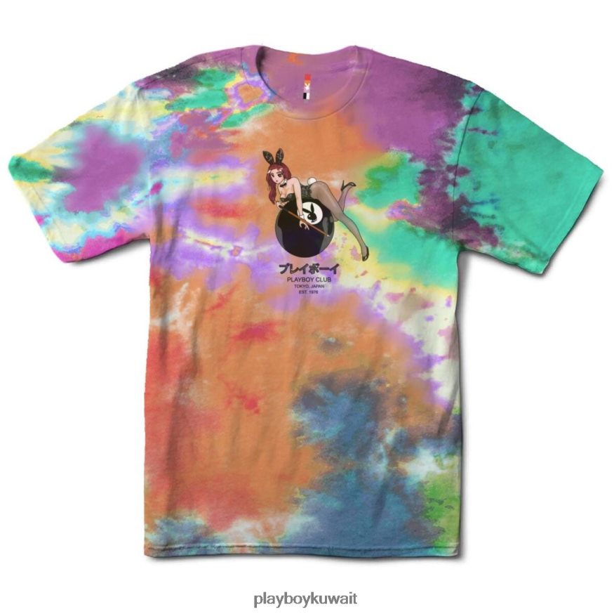 Playboy رجال 8-صبغة ربطة عنق تي شيرت نادي طوكيو R820R99 ملابس إبداعي