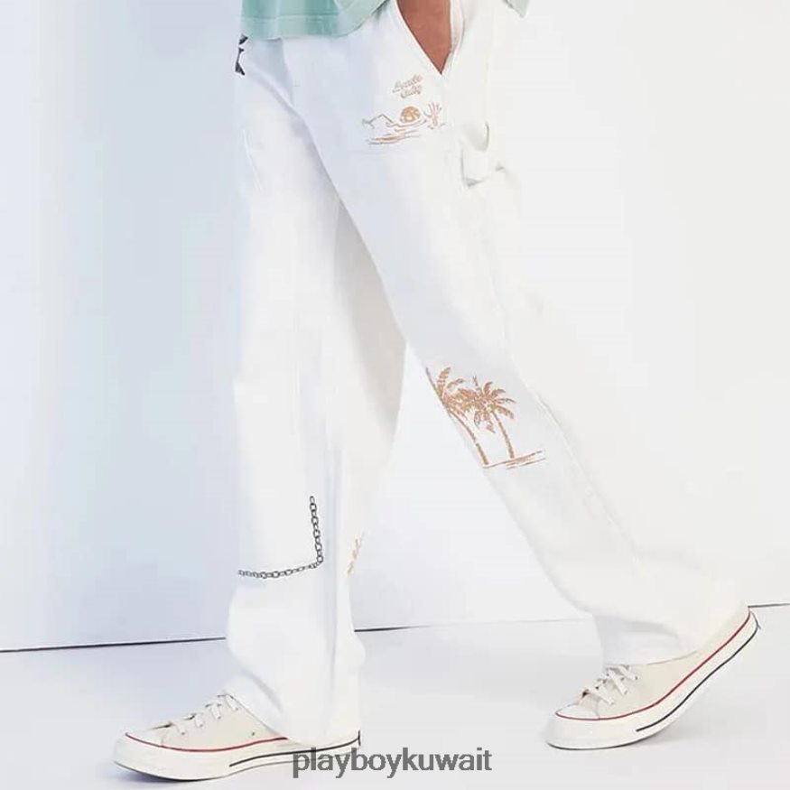 Playboy رجال كريم بنطال ركبة مزدوج عتيق من Pb R820R554 ملابس إبداعي