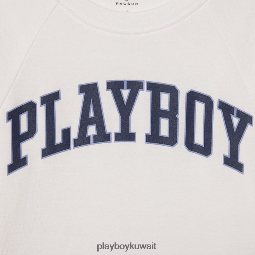 Playboy نحيف تي شيرت راجلان كلاسيكي للأطفال R820R1009 ملابس الأكاديمية البيضاء الساطعة/البحرية