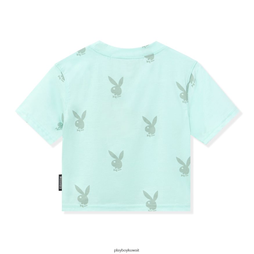 Playboy نحيف تي شيرت قصير برأس أرنب R820R1010 ملابس أخضر