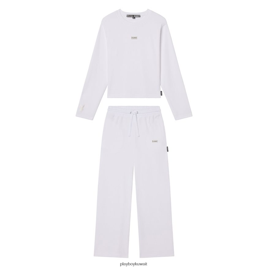 Playboy نحيف مجموعة صالة طويلة الأكمام R820R1071 ملابس أبيض