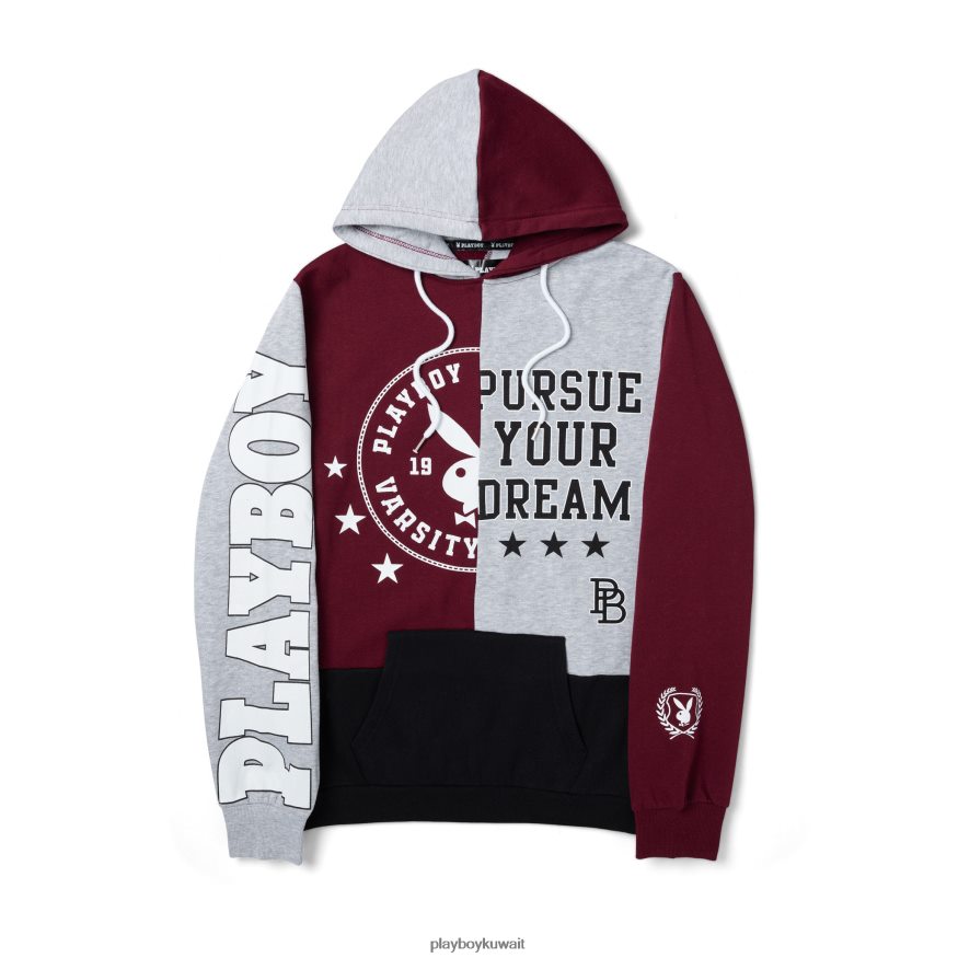 Playboy نحيف هوديي اسكواش R820R1137 ملابس بورجوندي