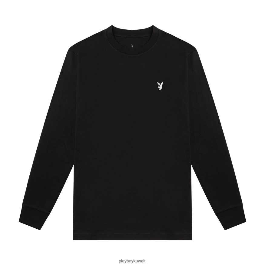 Playboy رجال تي شيرت بأكمام طويلة ورأس أرنب R820R118 ملابس أسود