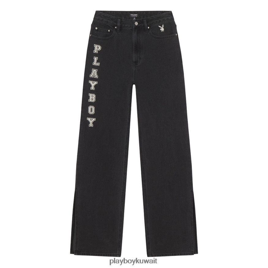 Playboy نحيف بنطال جينز بوي فريند من التسعينات R820R1183 ملابس منتصف الليل