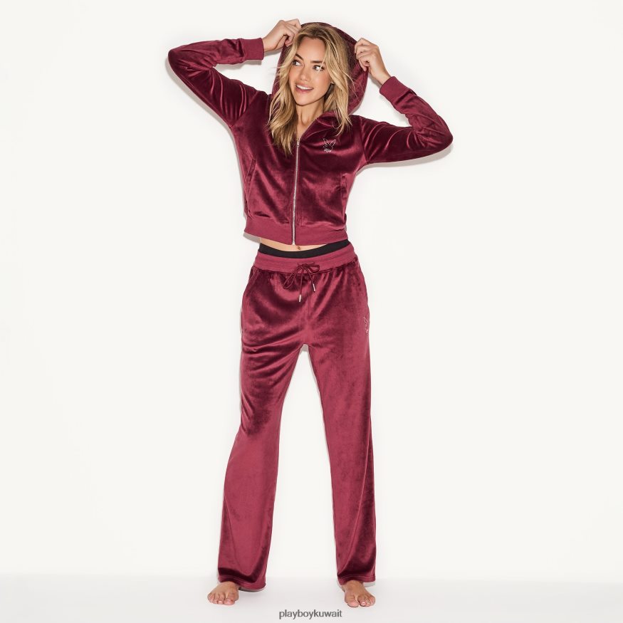 Playboy نحيف السراويل القطيفة R820R1185 ملابس بورجوندي