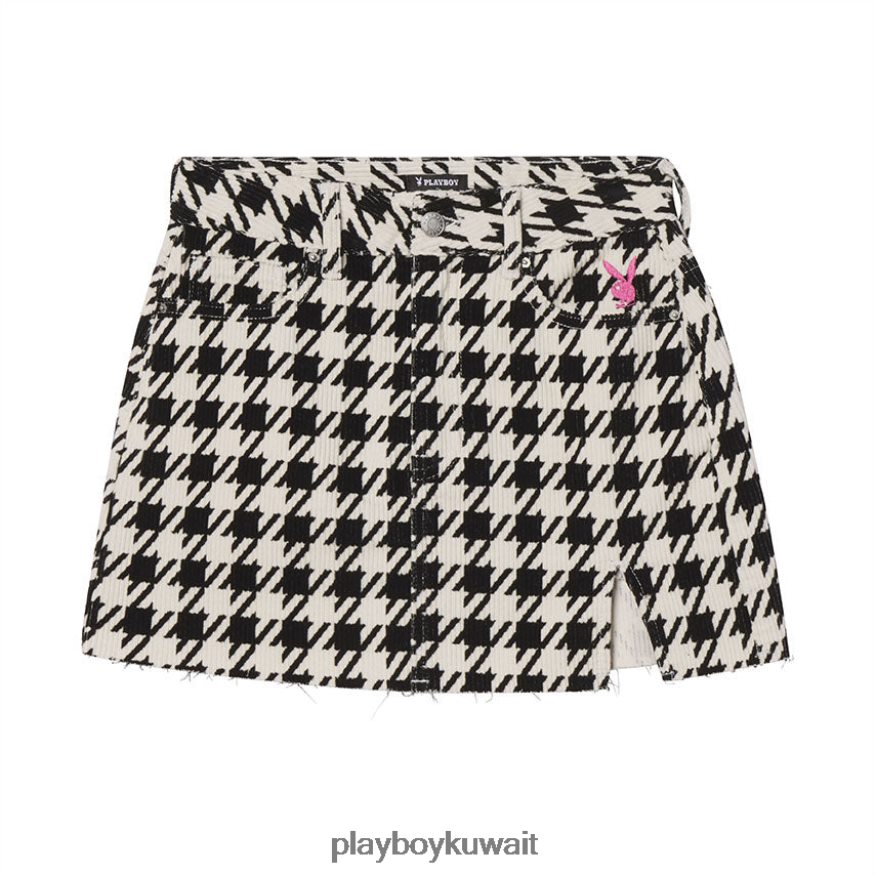 Playboy نحيف تنورة صغيرة عالية مخصر R820R1216 ملابس houndstooth