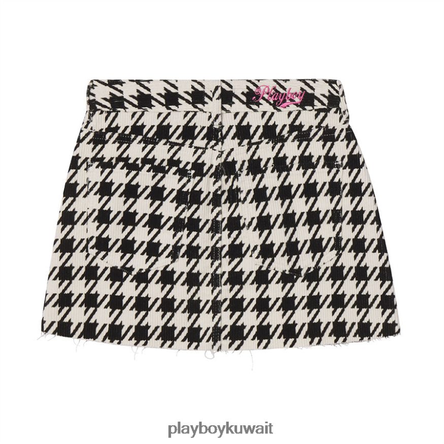 Playboy نحيف تنورة صغيرة عالية مخصر R820R1216 ملابس houndstooth