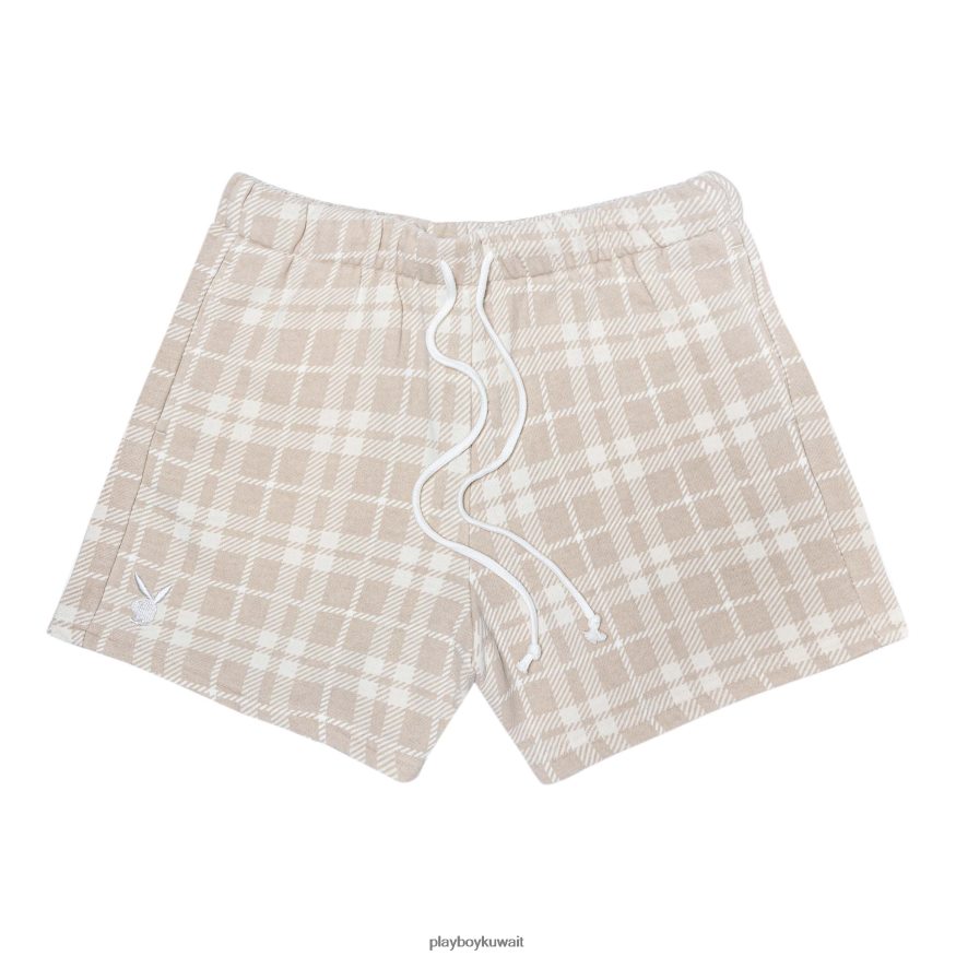 Playboy نحيف قصيرة منقوشة كبيرة الحجم R820R1279 ملابس تان منقوشة