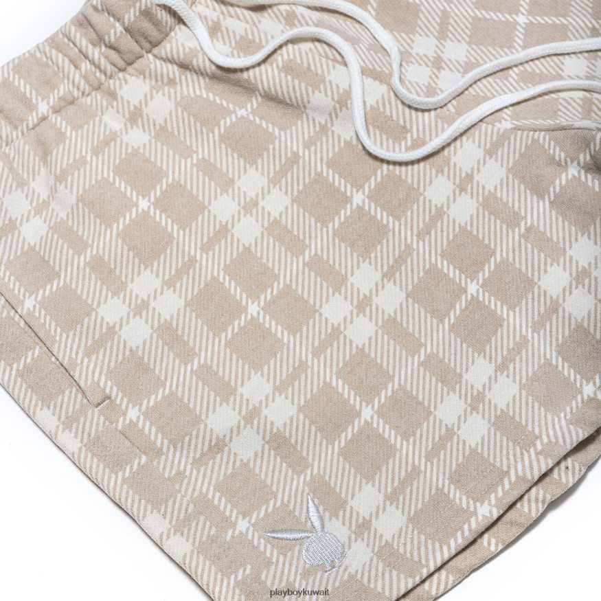 Playboy نحيف قصيرة منقوشة كبيرة الحجم R820R1279 ملابس تان منقوشة