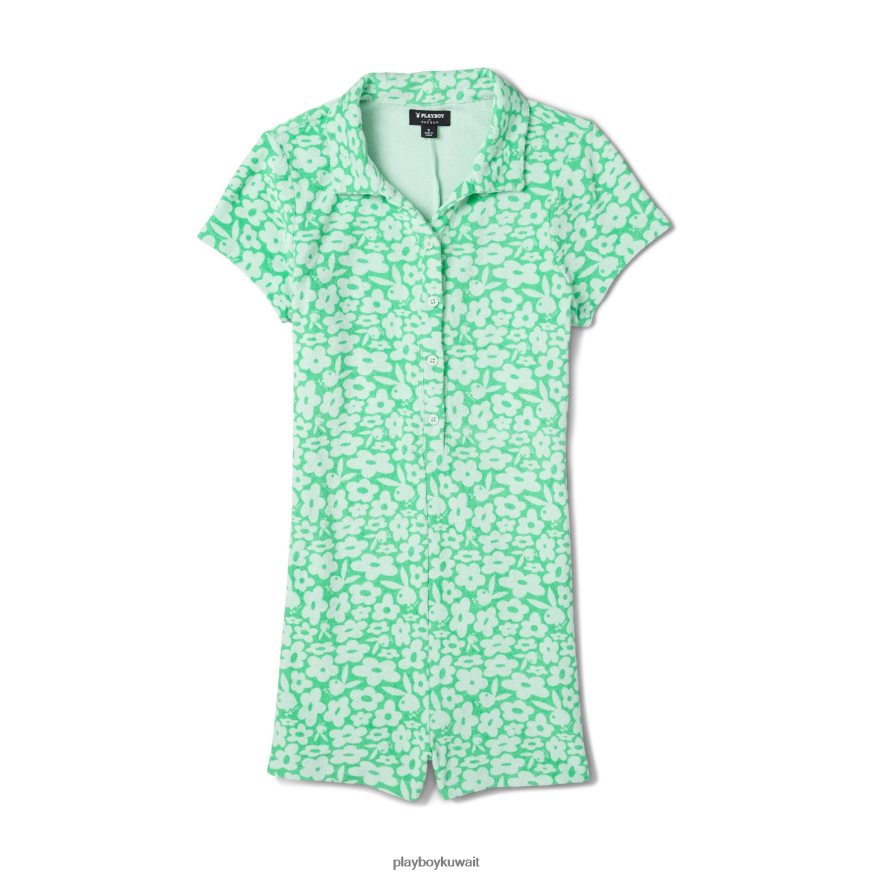 Playboy نحيف العربة تيري رومبير R820R1340 ملابس طباعة شجرة التنوب الخضراء