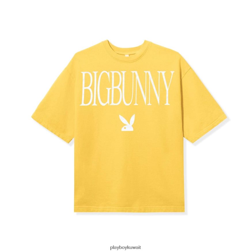 Playboy رجال تي شيرت من الصوف ثقيل الوزن R820R154 ملابس خردل