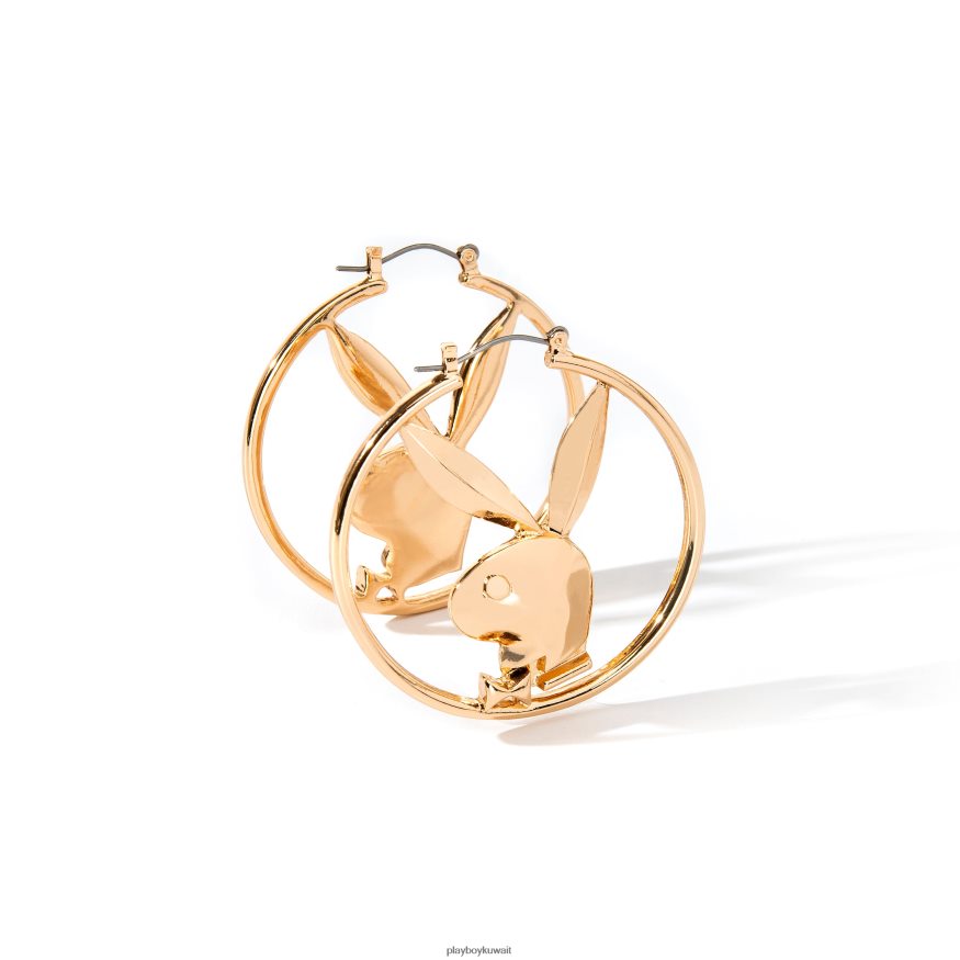 Playboy نحيف أقراط على شكل رأس أرنب R820R1637 ملحق ذهب