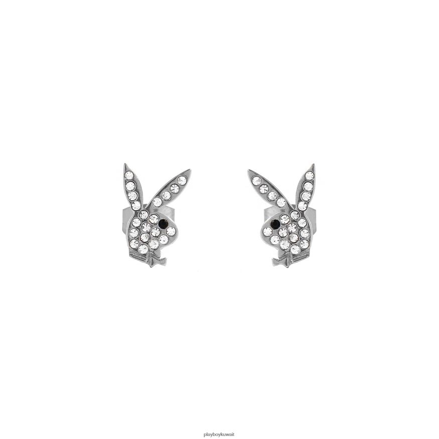 Playboy نحيف رأس أرنب تمهيد الأقراط R820R1640 ملحق فضة