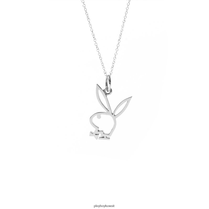 Playboy نحيف قلادة زميل اللعب برأس أرنب R820R1648 ملحق الفضة الاسترليني