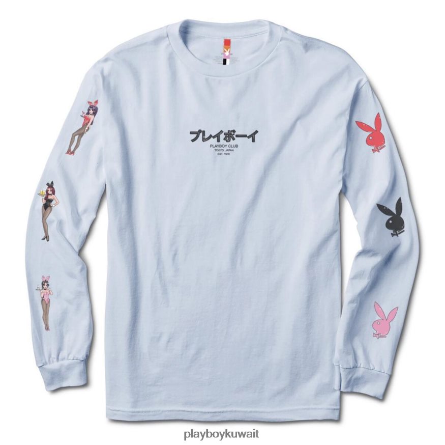 Playboy رجال مسحوق طوكيو كلوب باني طويل الأكمام R820R209 ملابس أزرق