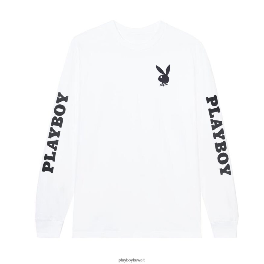 Playboy رجال ترويسة ورأس أرنب بأكمام طويلة R820R242 ملابس أبيض