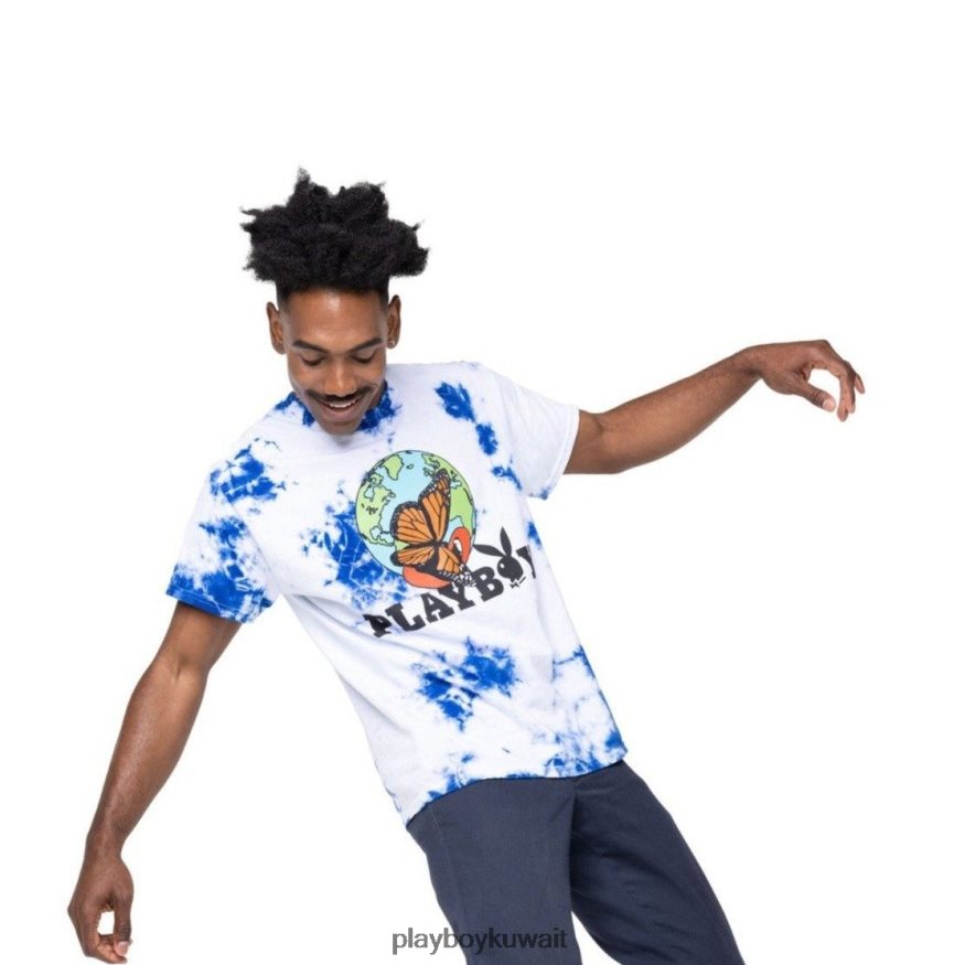 Playboy رجال تي شيرت مصبوغ بالربطة الطبيعية R820R273 ملابس إبداعي