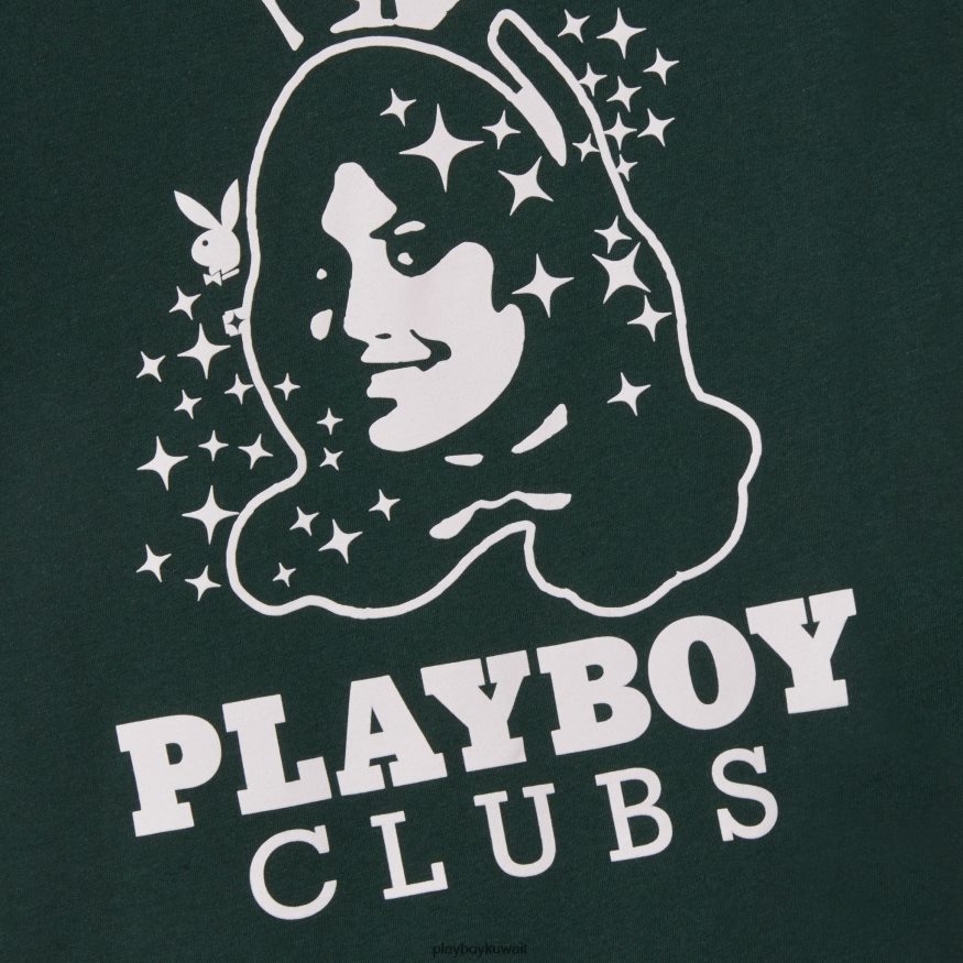 Playboy رجال تي شيرت على شكل أرنب للذكرى السنوية R820R276 ملابس الأخضر مع الوردي