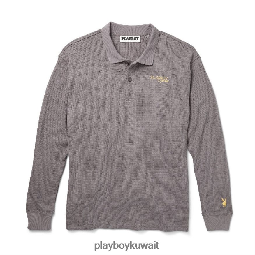 Playboy رجال بولو مفتوح بأكمام طويلة R820R286 ملابس بيوتر