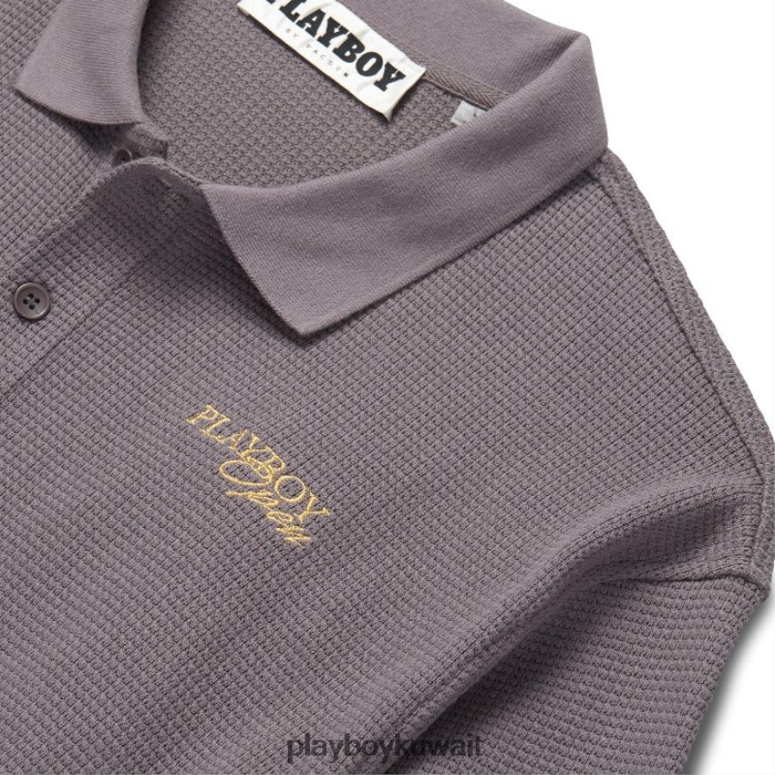 Playboy رجال بولو مفتوح بأكمام طويلة R820R286 ملابس بيوتر