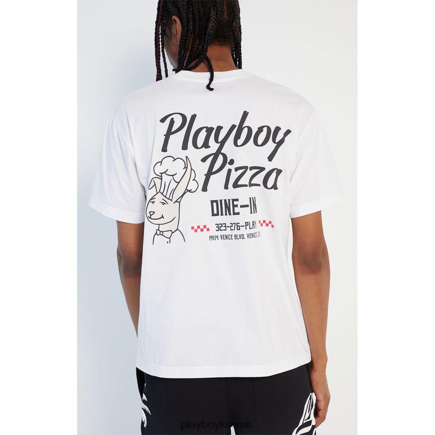 Playboy رجال تي البيتزا R820R28 ملابس أبيض