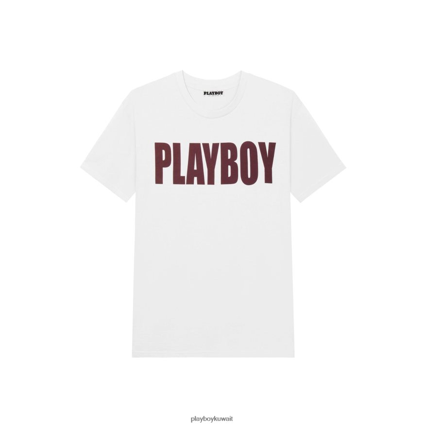 Playboy رجال تأثير تي شيرت R820R302 ملابس أبيض