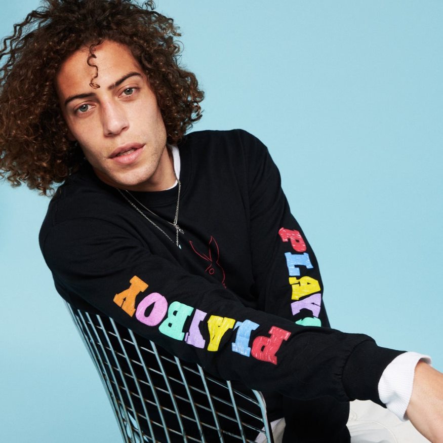 Playboy رجال تي شيرت بأكمام طويلة وكتلة ملونة R820R332 ملابس إبداعي