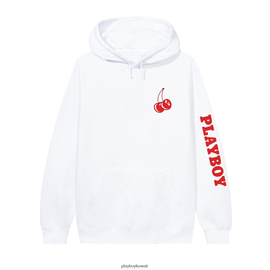 Playboy رجال هوديي قنبلة الكرز R820R375 ملابس أبيض