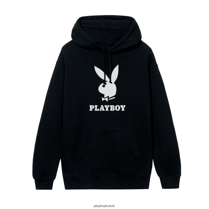 Playboy رجال هوديي الشعار R820R396 ملابس أسود