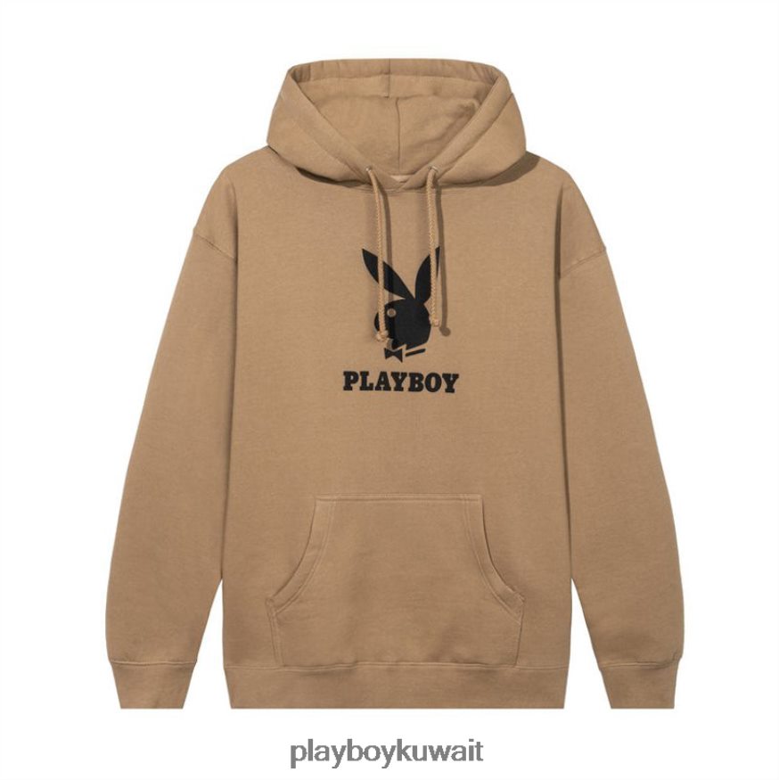 Playboy رجال هوديي الشعار R820R397 ملابس تان