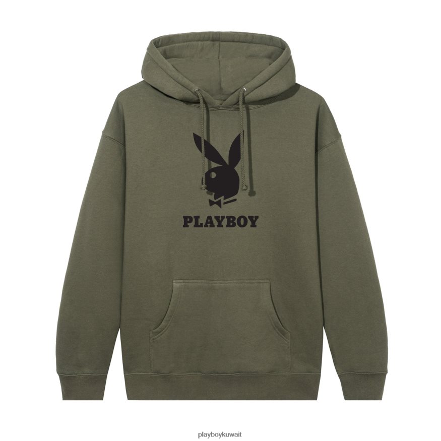 Playboy رجال هوديي الشعار R820R398 ملابس زيتون