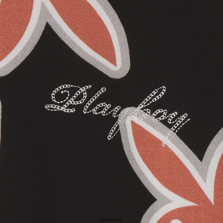 Playboy رجال تكرار هوديي شعار رأس الأرنب R820R444 ملابس أسود