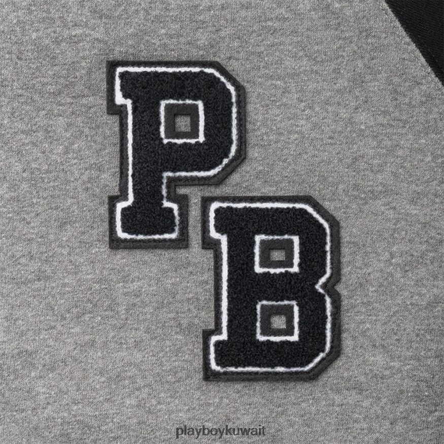 Playboy رجال اسكواش طاقم الرقبة R820R487 ملابس رمادي/أسود