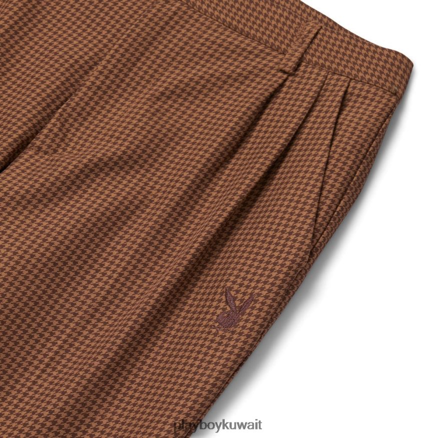 Playboy رجال بنطلون هاوندزتوث R820R556 ملابس بني