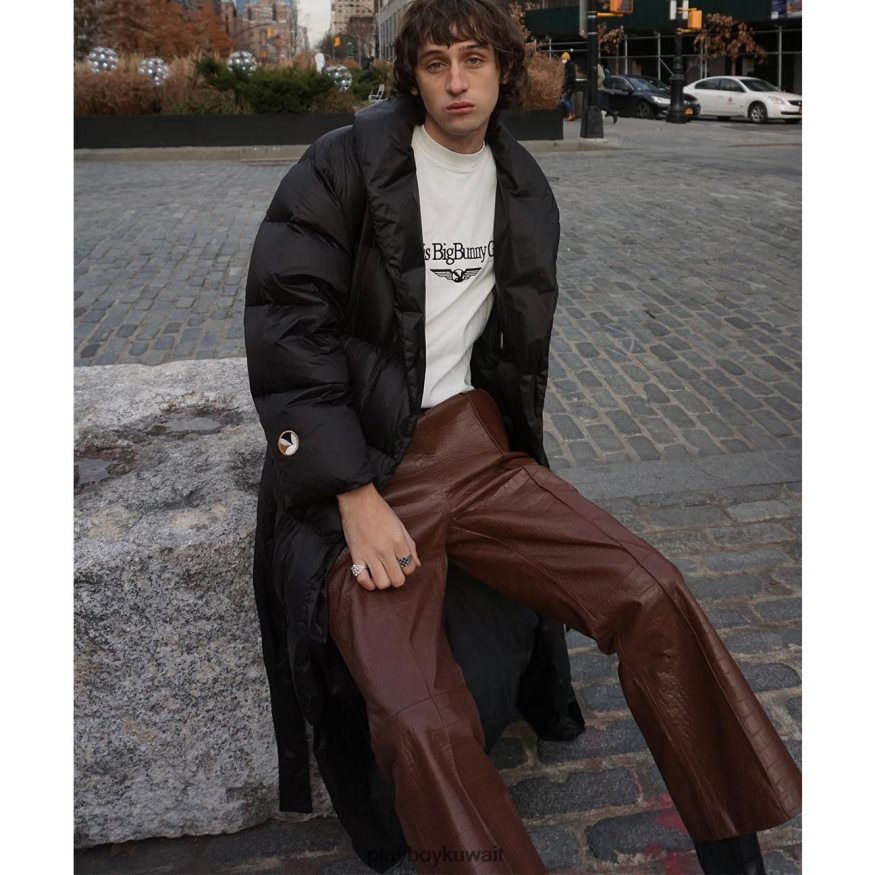 Playboy رجال جلد التمساح مضيئة بانت R820R559 ملابس شوكولاتة