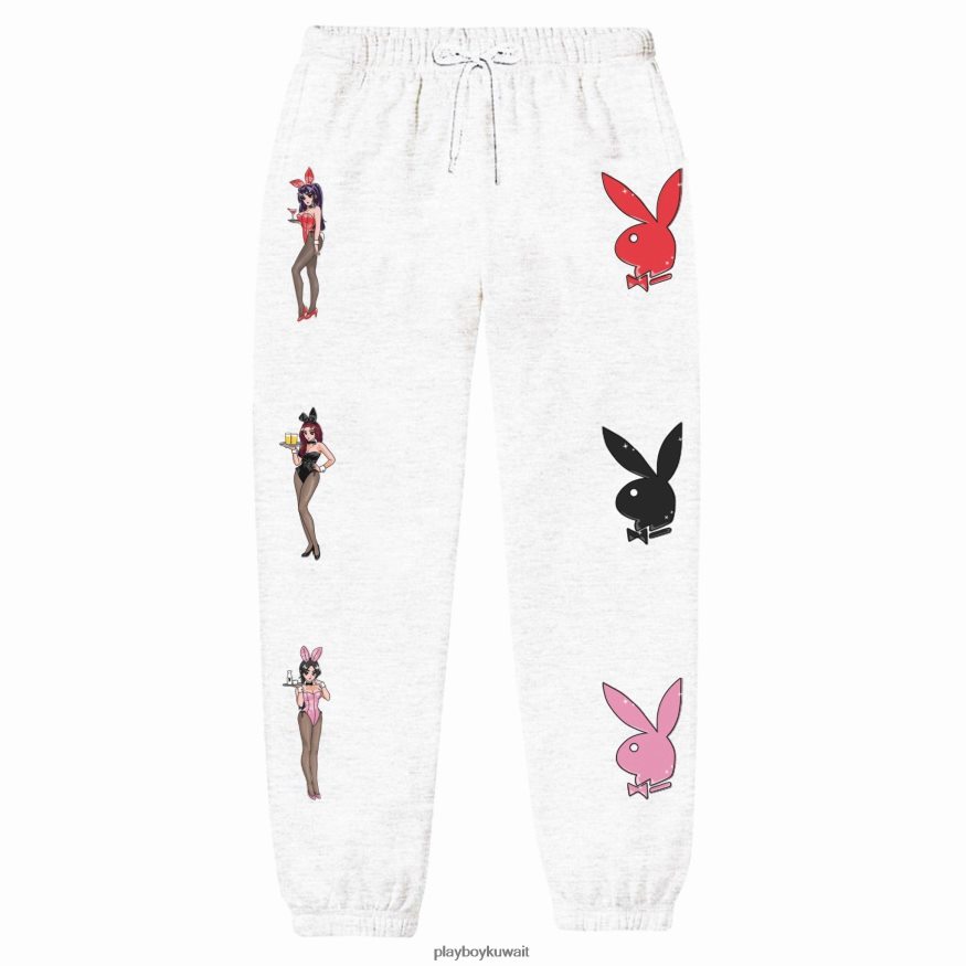 Playboy رجال بنطال رياضي على شكل أرنب من نادي طوكيو R820R581 ملابس أبيض