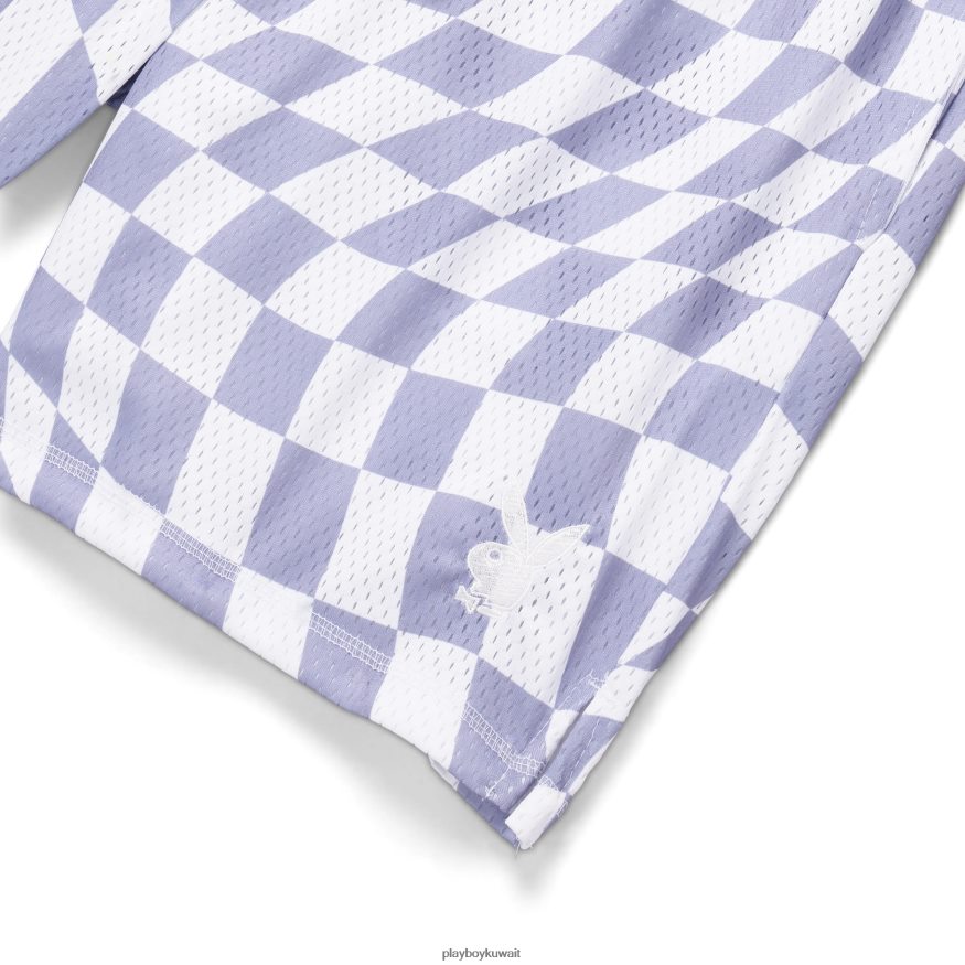 Playboy رجال شورت كرة السلة المدقق المتموج R820R608 ملابس إبداعي