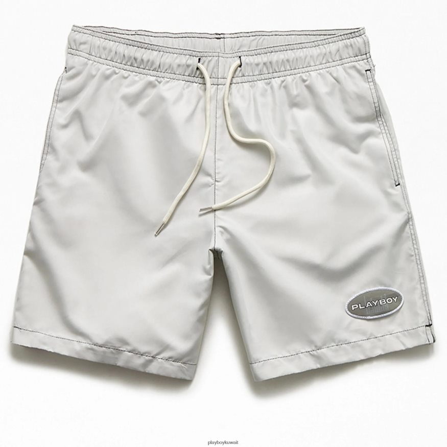 Playboy رجال حجم السباحة قصيرة R820R624 ملابس رمال بيضاء