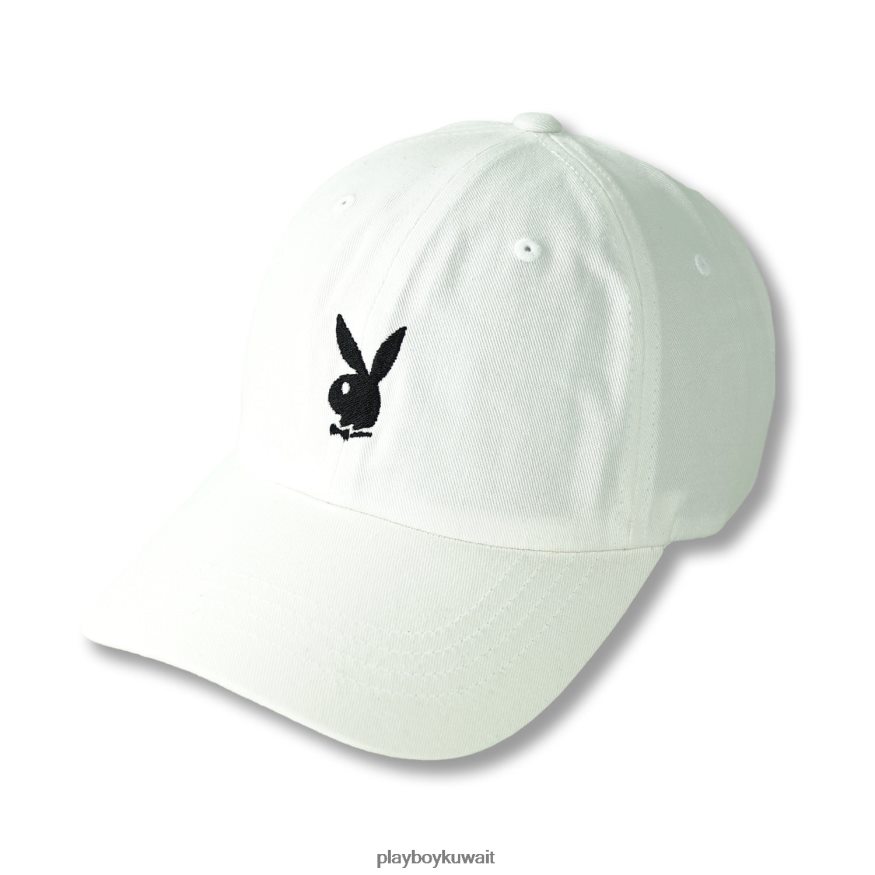 Playboy رجال قبعة بشعار رأس أرنب قابلة للتعديل R820R705 ملحق أبيض
