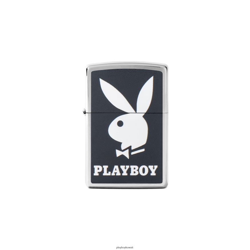 Playboy رجال ولاعة زيبو بشعار R820R859 ملحق أسود
