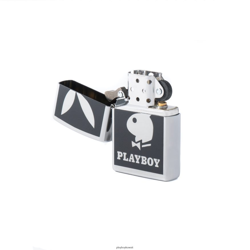 Playboy رجال ولاعة زيبو بشعار R820R859 ملحق أسود