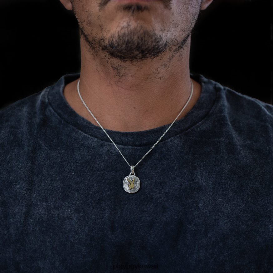 Playboy رجال قلادة على شكل عملة معدنية على شكل رأس أرنب R820R877 ملحق معدن مختلط